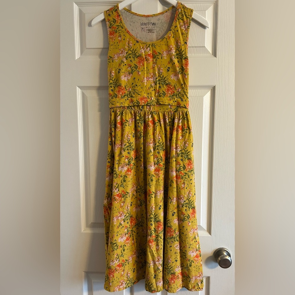 Latched Mama Yellow Floral Nursing Dress